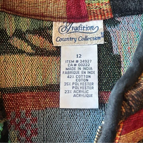 Vintage Country Collection Southwestern Aztec Full Zip Ladies Jacket Size 12 - Picture 5 of 9